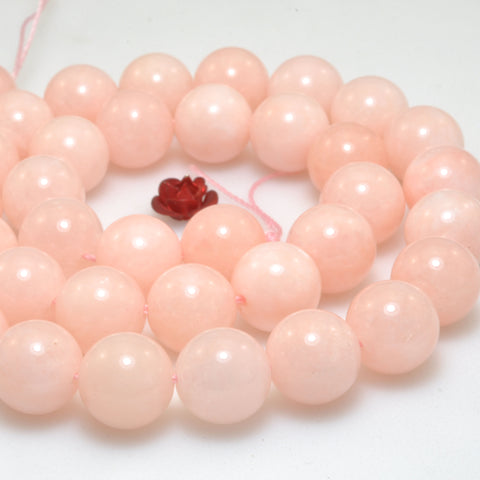 Malaysia Pink Jade smooth round loose beads wholesale gemstone for jewelry making bracelet necklace DIY