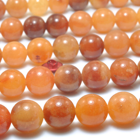 Natural Red Aventurine smooth round loose beads wholesale gemstone semi precious stone for jewelry making DIY bracelet necklace