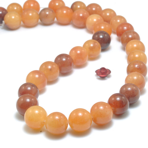 Natural Red Aventurine smooth round loose beads wholesale gemstone semi precious stone for jewelry making DIY bracelet necklace