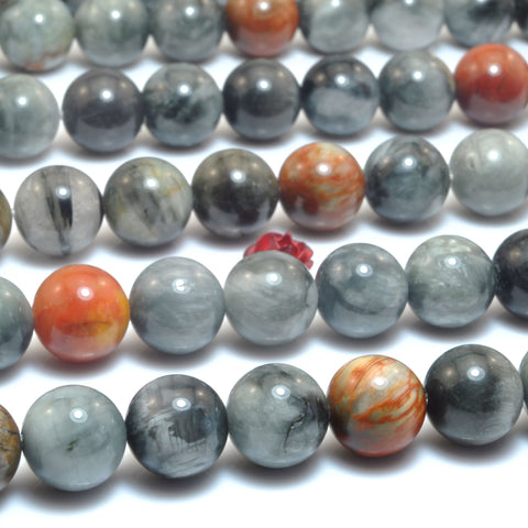 Natural Eagle Eye Gray Hawk Eye smooth round loose beads gemstone wholesale for jewelry making bracelet