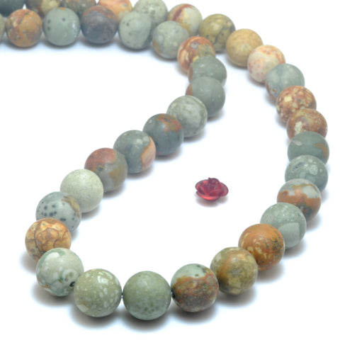 Natural American Rocky Butte Picture Jasper matte round beads wholesale gemstone for jewelry making