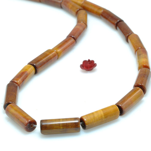 Natural Yellow Tiger Eye smooth tube loose beads wholesale gemstone for jewelry making DIY