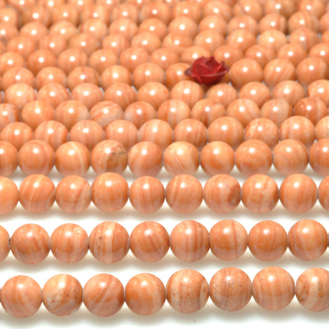 Natural Red Malachite Stripe Jasper smooth round beads wholesale gemstone for jewelry making DIY