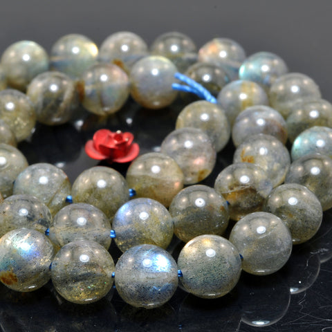 Natural Labradorite smooth round loose beads wholesale gemstone for jewelry making DIY bracelet necklace