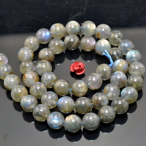 Natural Labradorite smooth round loose beads wholesale gemstone for jewelry making DIY bracelet necklace