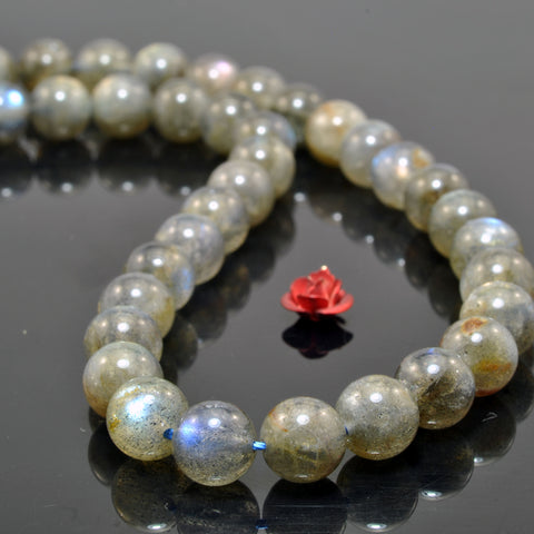 Natural Labradorite smooth round loose beads wholesale gemstone for jewelry making DIY bracelet necklace
