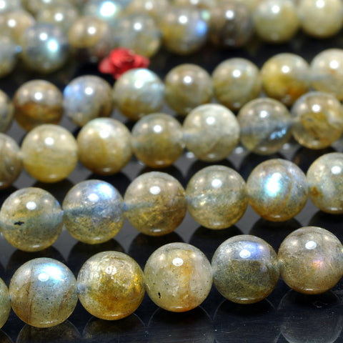 Natural Labradorite smooth round loose beads wholesale gemstone for jewelry making DIY bracelet necklace