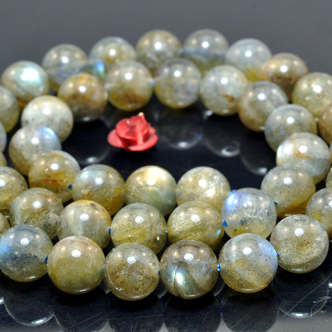 Natural Labradorite smooth round loose beads wholesale gemstone for jewelry making DIY bracelet necklace