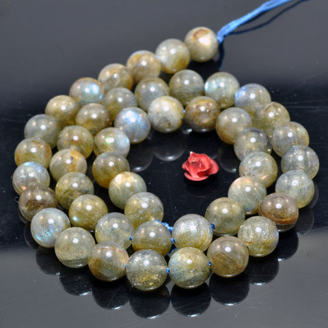 Natural Labradorite smooth round loose beads wholesale gemstone for jewelry making DIY bracelet necklace