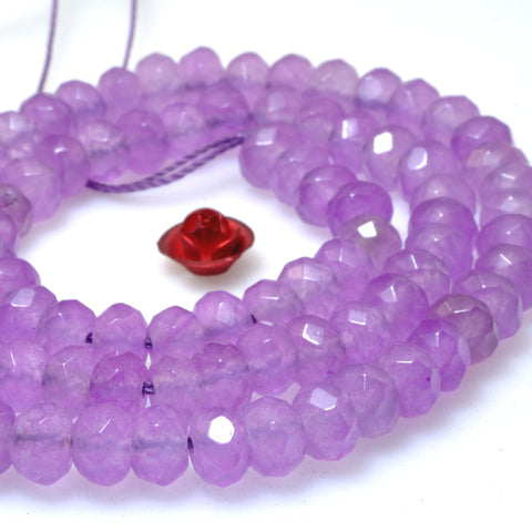 Malaysia Purple Jade faceted rondelle beads wholesale gemstone for jewelry making DIY