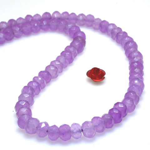Malaysia Purple Jade faceted rondelle beads wholesale gemstone for jewelry making DIY
