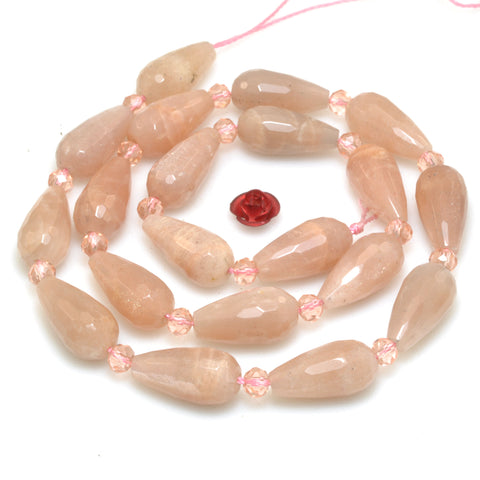 Natural Sunstone faceted teardrop loose beads wholesale gemstone semi precious stone for jewelry making DIY