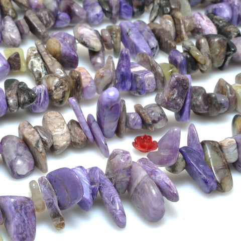 YesBeads natural purple Charoite smooth nugget dagger stick chip beads gemstone 16"