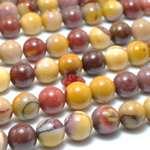 Natural Mookaite Multicolor Stone smooth round beads wholesale gemstone for jewelry making