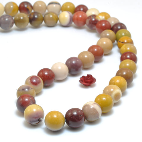 Natural Mookaite Multicolor Stone smooth round beads wholesale gemstone for jewelry making