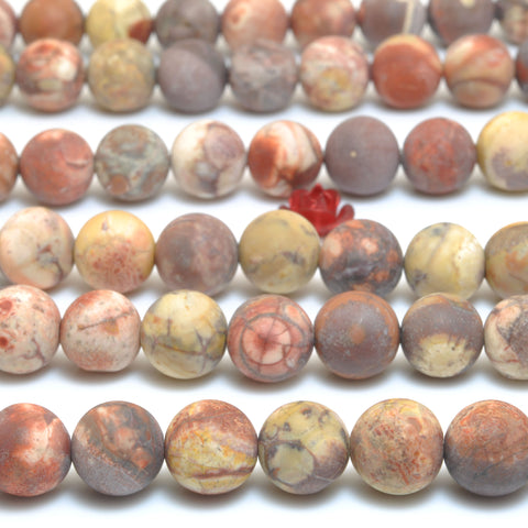 Natural Rhyolite matte round beads wholesale gemstone for jewelry making 8mm 10mm 15"