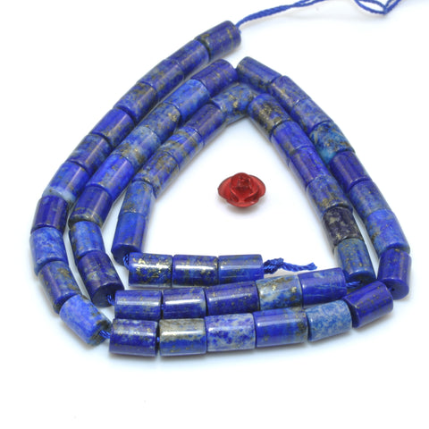 YesBeads natural Lapis Lazuli gemstone smooth tube beads wholesale 5x7mm 15"