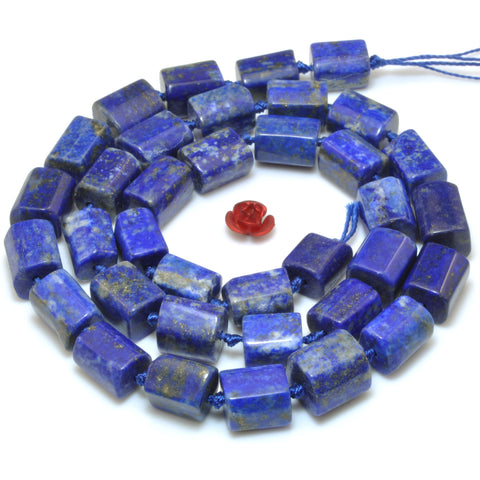 Natural Lapis Lazuli faceted irregular tube beads loose gemstone wholesale semi precious stone for jewelry making DIY
