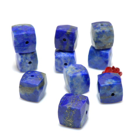 Natural Lapis Lazuli faceted cube loose beads gemstone wholesale for jewelry making bracelets necklaces DIY 8mm 15"