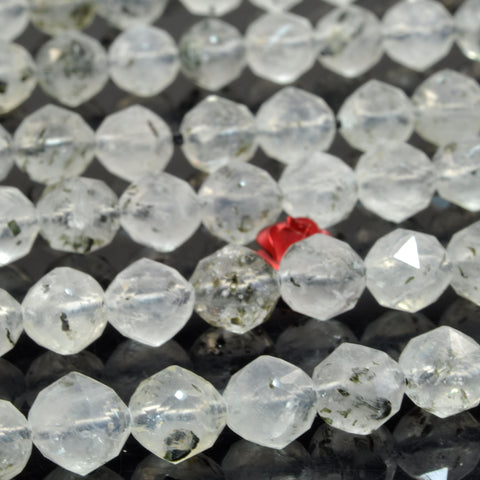 Natural Black Super Seven Crystal diamond faceted round beads loose gemstone wholesale for jewelry making bracelet DIY
