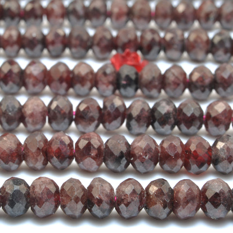 Natural Red Garnet faceted rondelle loose beads whoelsale gemstone for jewelry making bracelet necklace diy