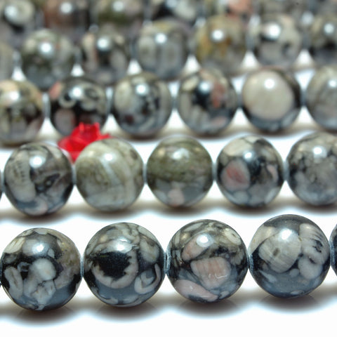 Natural Lily Jade Jasper smooth round beads wholesale gemstone for jewelry making bracelet diy design