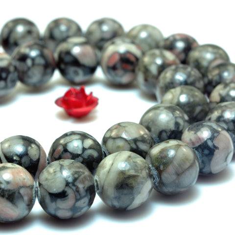 Natural Lily Jade Jasper smooth round beads wholesale gemstone for jewelry making bracelet diy design
