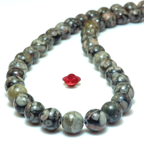 Natural Lily Jade Jasper smooth round beads wholesale gemstone for jewelry making bracelet diy design