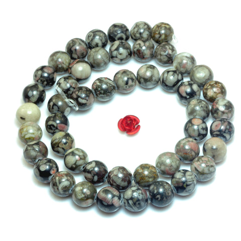 Natural Lily Jade Jasper smooth round beads wholesale gemstone for jewelry making bracelet diy design