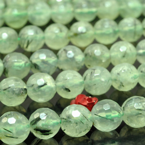 Natural Green Prehnite faceted round beads wholesale gemstone semi precious stone for jewelry making DIY