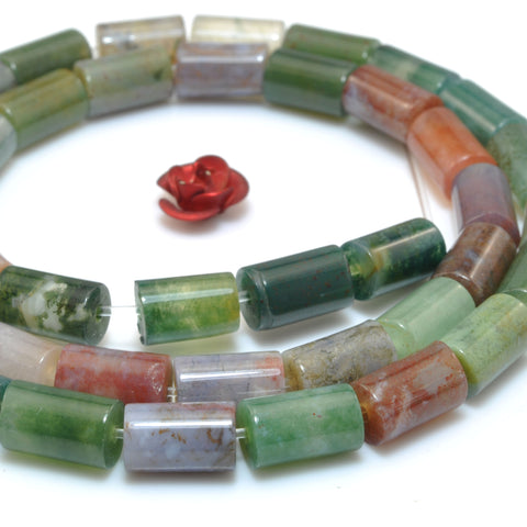 Natural Indian Agate smooth tube loose beads wholesale gemstone for jewelry making DIY