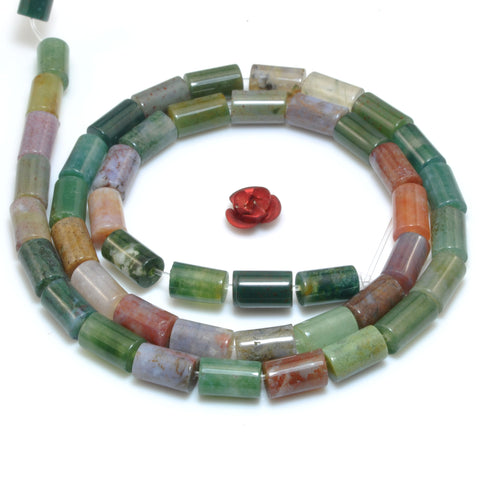 Natural Indian Agate smooth tube loose beads wholesale gemstone for jewelry making DIY