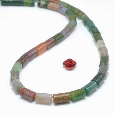 Natural Indian Agate smooth tube loose beads wholesale gemstone for jewelry making DIY