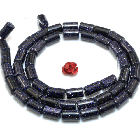 Blue Sandstone Goldstone smooth tube beads loose gemstone wholesale semi precious stone for jewelry making
