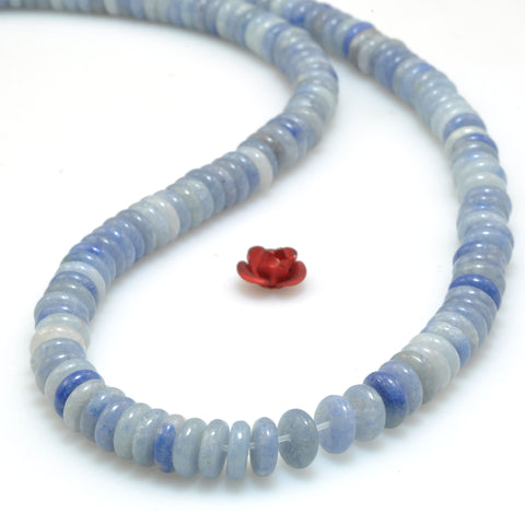 Natural Blue Aventurine smooth rondelle spacer beads loose gemstone semi precious stone for jewelry diy making bracelet necklace