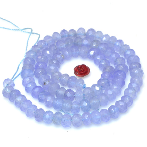 Malaysia Blue Jade faceted rondelle loose beads gemstone wholesale for jewelry making 15"
