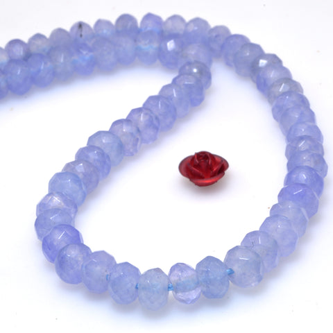 Malaysia Blue Jade faceted rondelle loose beads gemstone wholesale for jewelry making 15"