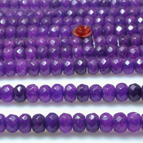 Purple Malaysia Jade faceted rondelle beads wholesale gemstone semi precious stone for jewelry making bracelet necklace DIY