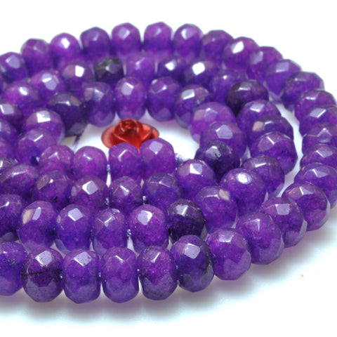 Purple Malaysia Jade faceted rondelle beads wholesale gemstone semi precious stone for jewelry making bracelet necklace DIY