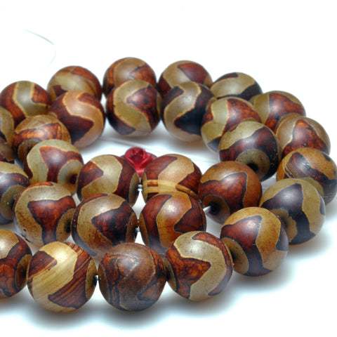 Tibetan agate dzi matte round beads loose gemstone wholesale for jewelry making bracelet diy stuff