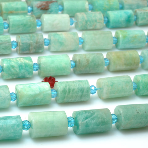 Natural Amazonite faceted tube beads wholesale loose gemstone semi precious stone for jewelry making DIY