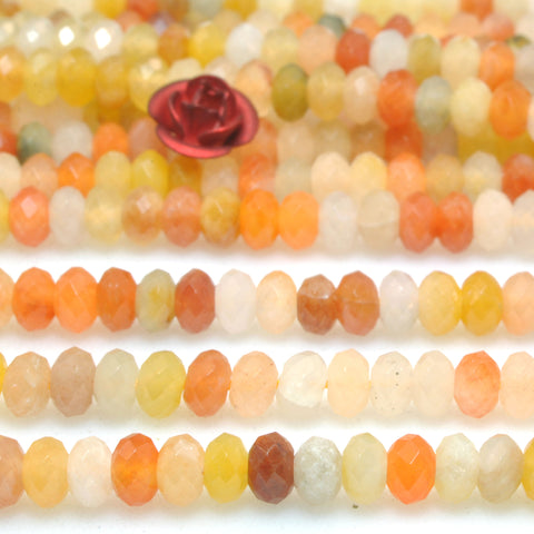 Natural gold silk jade faceted rondelle beads wholesale gemstone for jewelry DIY making bracelet necklace