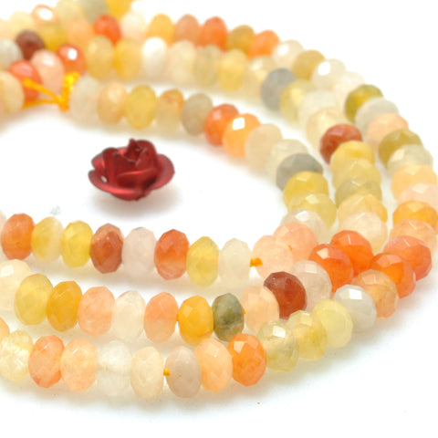 Natural gold silk jade faceted rondelle beads wholesale gemstone for jewelry DIY making bracelet necklace
