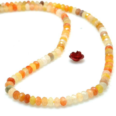 Natural gold silk jade faceted rondelle beads wholesale gemstone for jewelry DIY making bracelet necklace
