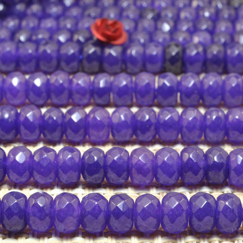 Purple Malaysia Jade faceted rondelle beads wholesale gemstone semi precious stone for jewelry making bracelet necklace DIY