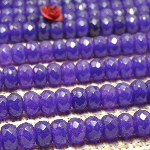 Purple Malaysia Jade faceted rondelle beads wholesale gemstone semi precious stone for jewelry making bracelet necklace DIY