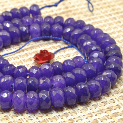 Purple Malaysia Jade faceted rondelle beads wholesale gemstone semi precious stone for jewelry making bracelet necklace DIY