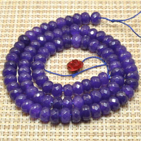 Purple Malaysia Jade faceted rondelle beads wholesale gemstone semi precious stone for jewelry making bracelet necklace DIY