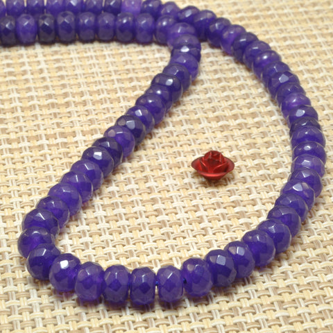 Purple Malaysia Jade faceted rondelle beads wholesale gemstone semi precious stone for jewelry making bracelet necklace DIY