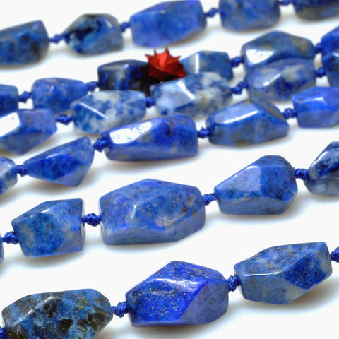 Natural Lapis Lazuli faceted irregular nugget beads wholesale loose gemstone semi precious stone for jewelry making DIY